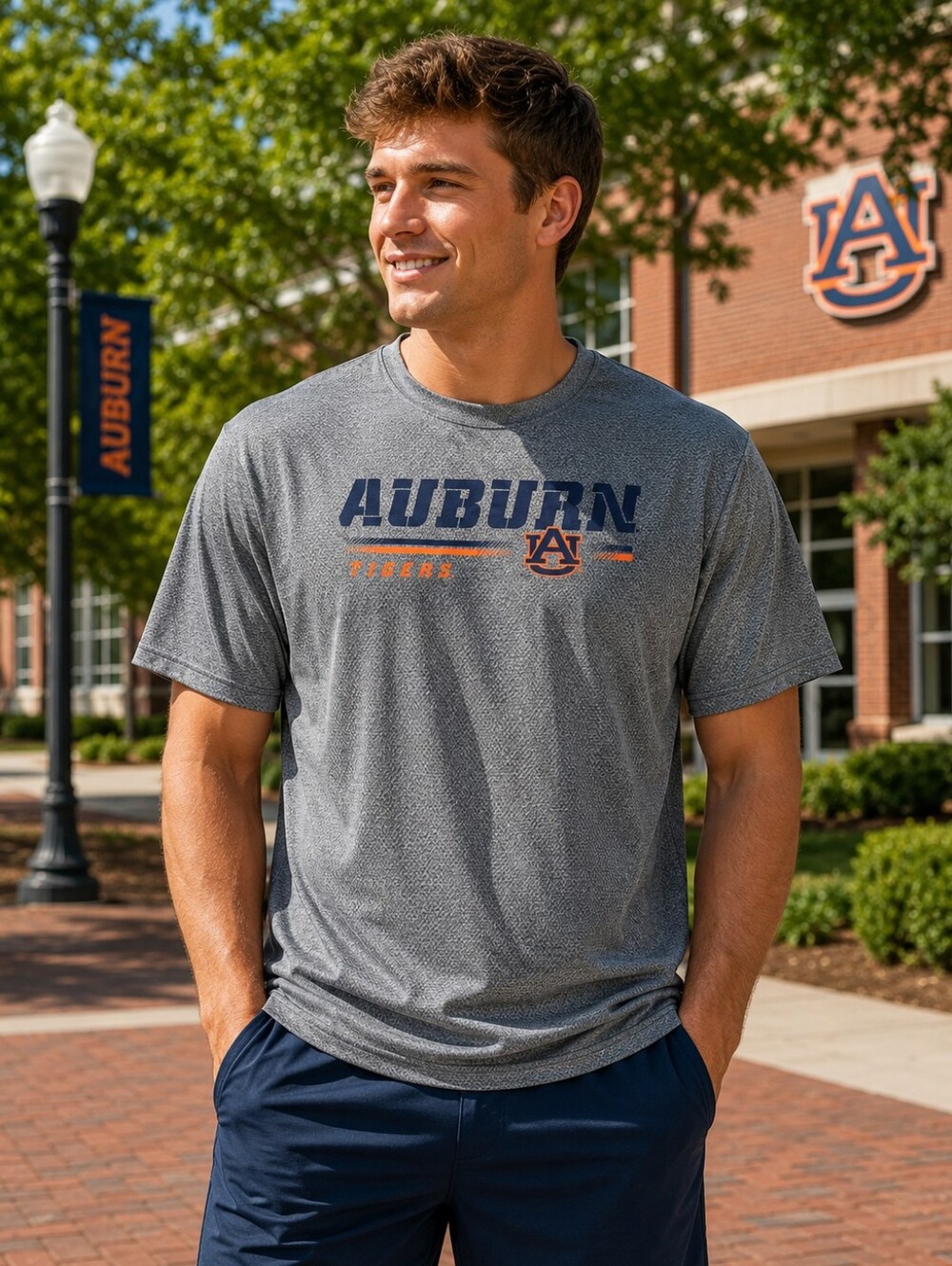 Russell Athletic Auburn Tigers Gray Performance T-Shirt Men’s 2XL